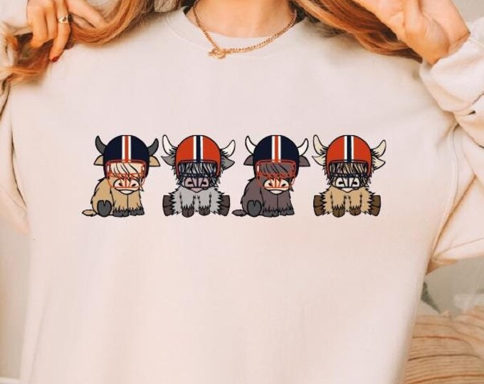 Chicago Football Sweatshirt, Chicago Football Highland Cows Sweater, Chicago Football Cows Helmets Hoodie, Chicago Football Fans Sweatshirt