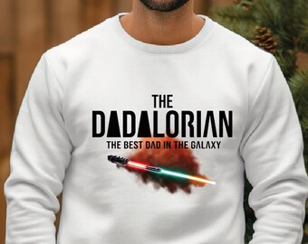 Dadalorian Sweatshirt, Colorful Star Wars Light Saber Sweater, Husband Gift, Father's Day Hoodie, Gift for Him, Gift for Father, Dad Gift