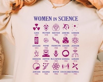 Personalized Woman In Science Sweatshirt, Science Sweatshirt, Brilliant Woman Of Sweater, Scientist Hoodies, Girl Scientist Sweater Gift