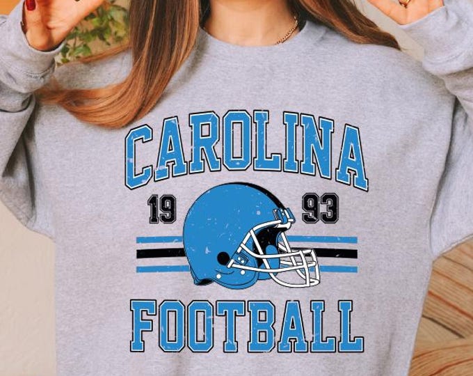 Vintage Carolina Football Sweatshirt, Retro Carolina Football Crewneck, Carolina Sweatshirt, North Carolina Football Hoodie, Cute Sweatshirt