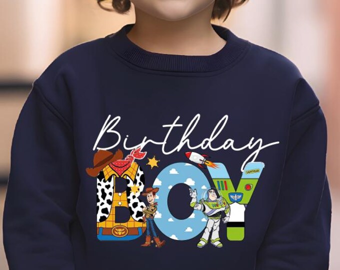 Toy Story Birthday Boy Sweatshirt, Custom Youth Sweater, Disney Birthday Boy Sweater, Toy Story Birthday Sweater, Youth Birthday Boy Sweater