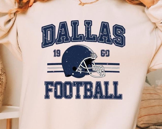Retro Dallas Football Sweatshirt, Dallas Football Fan Gift, Football Game Day Sweater, Dallas Hoodie, Vintage Cowboys Sweater, Gifts for Him