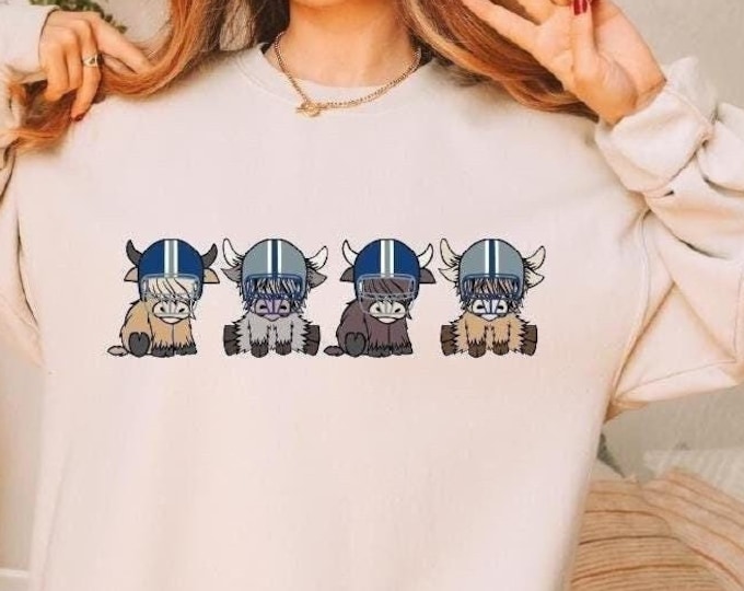 Dallas Football Sweatshirt, Dallas Football Highland Cows Sweater, Dallas Cowboy Cows Helmets Sweater, Football Hoodie, Dallas Football Fans