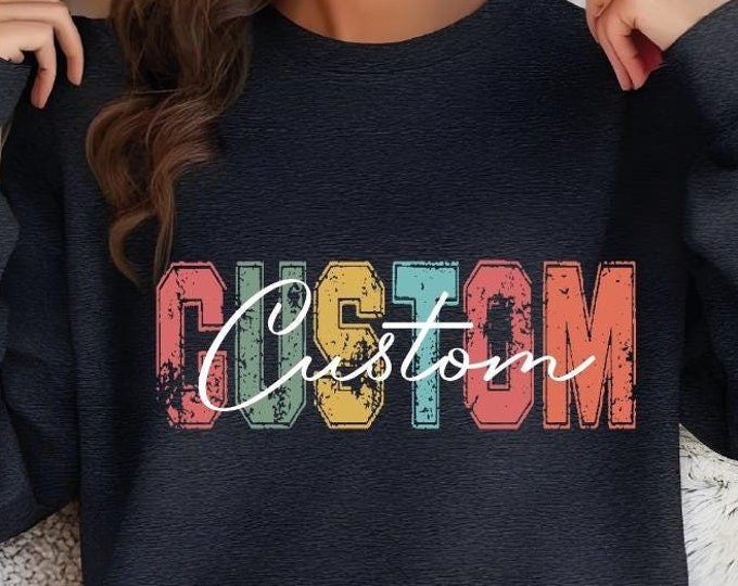 Custom Name Sweatshirt, Retro Mascot Sweatshirt, Custom School Spirit Sweatshirt, Custom Teacher Hoodie, Custom Teams Name, Custom Family