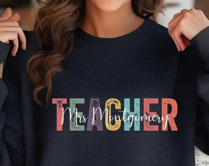 Custom Teacher Sweatshirt, Teacher Mr & Mrs Sweater, Cute Teacher Hoodie, Teacher Appreciation Gift, Gift for Teacher, Retro Teacher Sweater