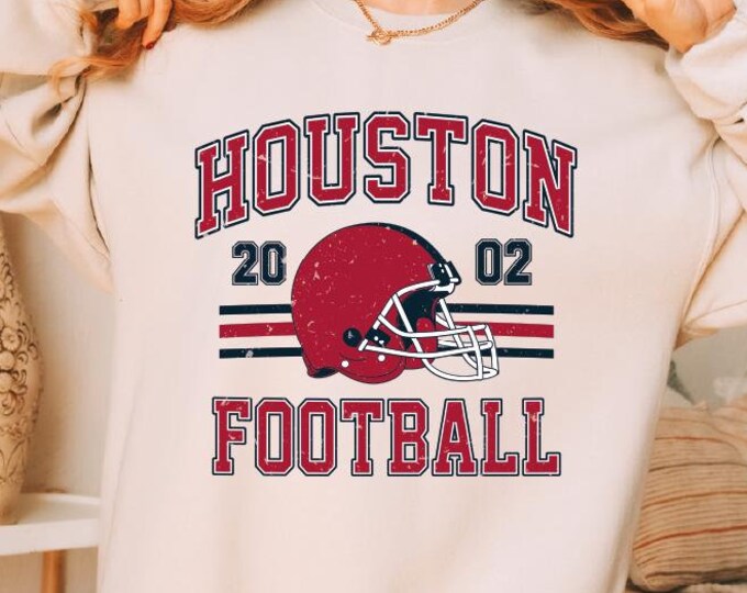 Houston Football Sweatshirt, Houston Football Hoodie, Vintage Style Houston Football Sweatshirt, Houston Sweatshirt, Sunday Football Sweater
