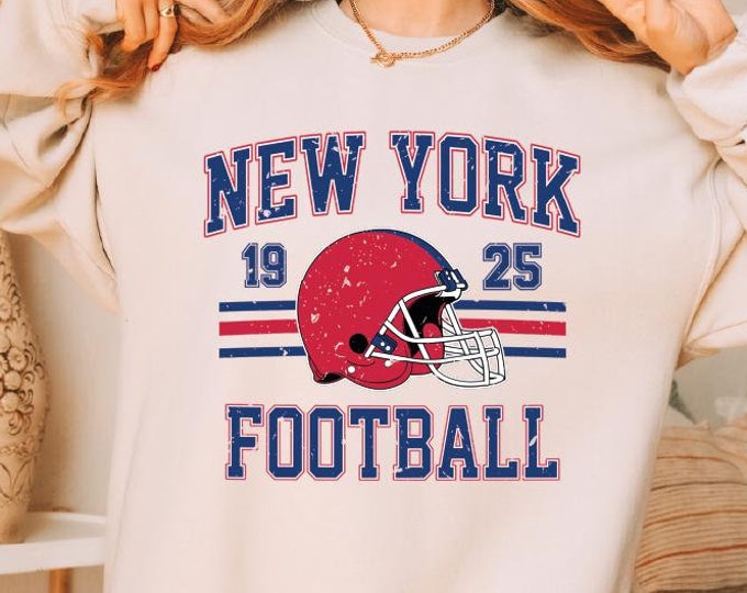 New York Football Sweatshirt, New York Football Sweater, Vintage New York Football Hoodie, Distressed New York Sweatshirt, Sunday Football