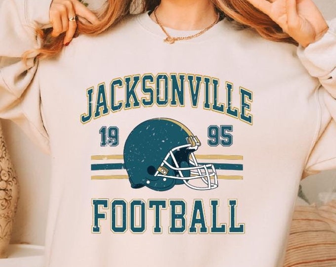 Vintage Style Jacksonville Football Sweatshirt, Trendy Jacksonville Football Fan Sweatshirt, Jacksonville Game Day Hoodie, Jacksonville
