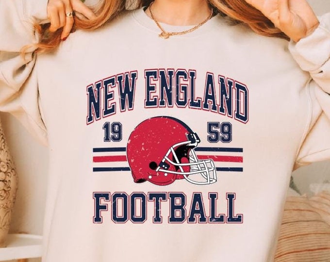 Vintage Style New England Football Sweatshirt, New England Football Sweatshirt, New England Football Hoodie, Sunday Football, Game Day Gifts
