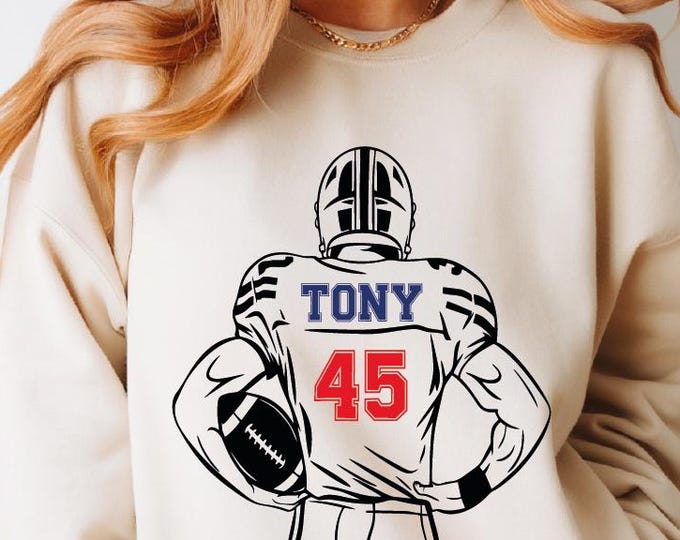 Custom Football Sweatshirt, Football Players Hoodie, Custom Football Player Name And Number Sweater, Football Player Gift, Football Mom Gift