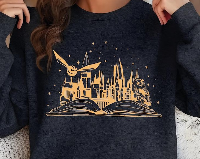 Magical Castle Book Sweatshirt, Universal Studios Hoodie, Fantasy World Sweater, Witchery Castle, Wizard School Sweater,Magical Book Sweater