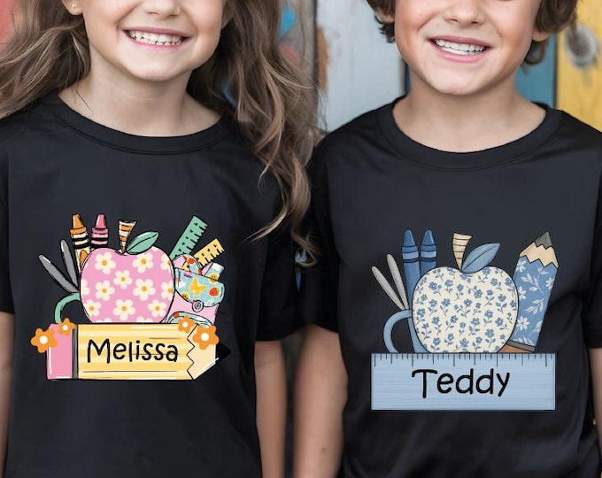 Custom Name Back To School Kids Shirt, Kids Back To School Shirt, First Day Of School, Cute School Outfit for Boy Girl Shirt, Boys&Girls Tee