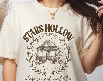 Stars Hollow Shirt, Comfort Colors Where You Lead I Will Follow Shirt, Retro Stars Hollows Sweatshirt, Tv Show Fans Gift, Autumn Sweatshirt