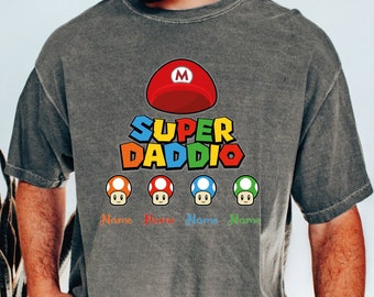 Personalized Super Daddio Shirt, Kids Name Dad Shirt, Super Daddio Shirt, Father's Day Shirt, Gift for Dad, Super Dad Shirt, Gamer Daddy Tee