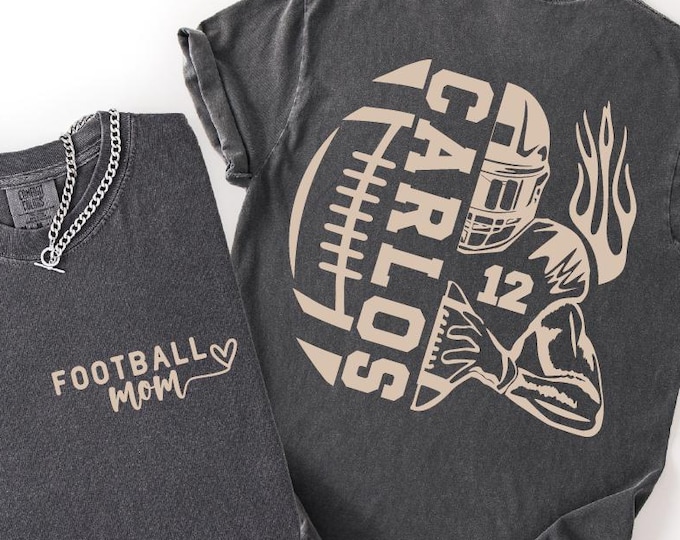 Custom Football Mom Shirt, Personalized Football Shirt, Game Day Football T-Shirt, Name and Number Football Shirt, Football Grandma Shirt,BP