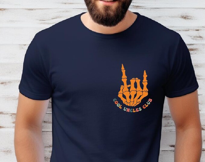 Cool Uncles Club Shirt, Pregnancy Announcement TShirt for Uncle, Cool Uncle Skeleton Hands Comfort Colors Shirt, Funny Gift for Uncle to Be