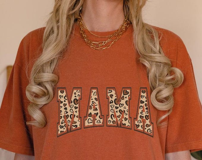 Comfort Colors Leopard Mama Shirt, Mothers Day Gift, Mom Shirt, Retro Mama Shirt, Gift For Mom, Mama Shirt, Leopard Mama T-Shirt, Retro Mom