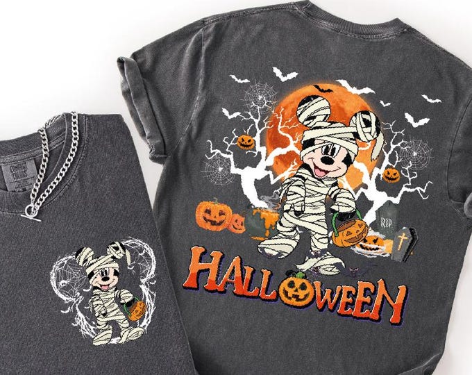 2-Sided Custom Disney Mickey & Friends Halloween Shirt, Disney Halloween Party Shirt, Disney Halloween, Disneyland Family Matching Shirt, BP