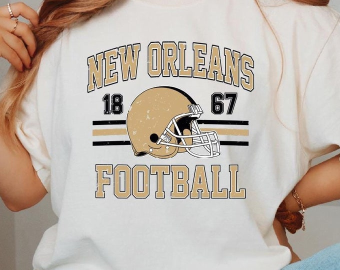 Distressed New Orleans Football Shirt, Vintage Style New Orleans Football T-shirt, Gift for New Orleans Saints, Football Fan Gift, Game Day