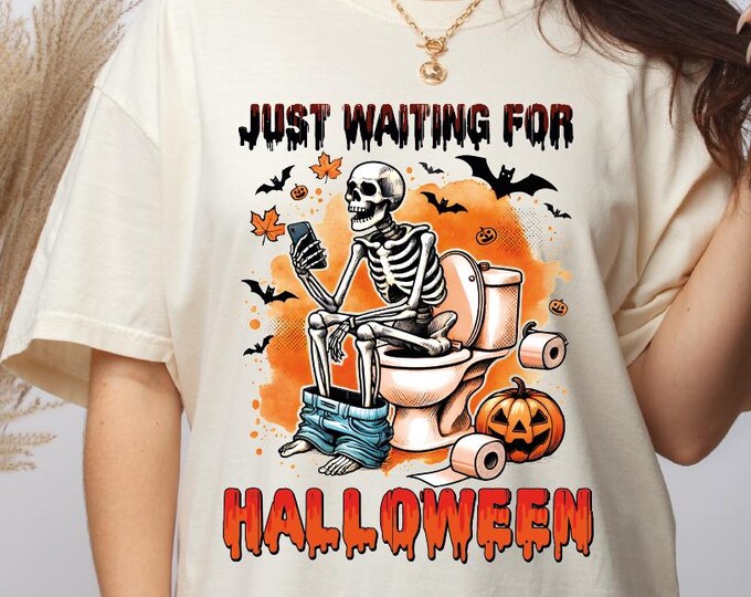 Comfort Colors Funny Skeleton Halloween Shirt: Fall Pumpkin Tee