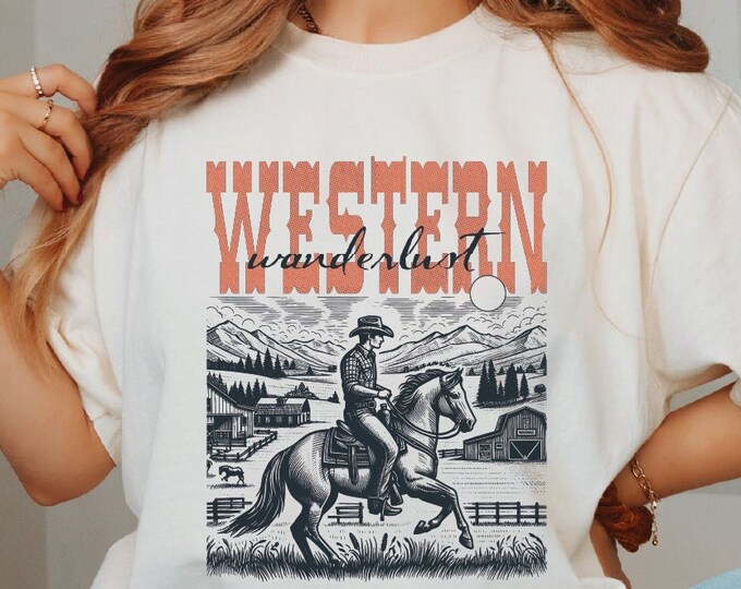 Personalized Western Wanderlust Shirt, Vintage T-Shirt, Cowboy Shirt, Western Vacation Tee, Rodeo Shirt, Country shirt, Comfort Colors Shirt