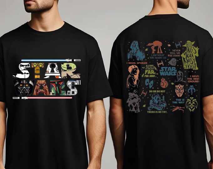 Disney Star Wars Two Sided TShirt, Comfort Colors Star Wars Shirt, Star Wars Fans,Darth Vader Shirt, Galaxy's Edge Shirt, Retro Star Wars,BP