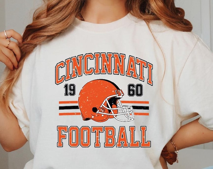 Vintage Cincinnati Football Shirt, Trendy Cincinnati Football Fan Gift, Cincinnati Game Day Shirt, Cincinnati Tshirt, Sunday Football Shirt