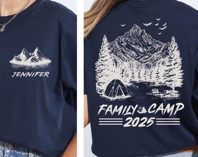 Custom Cousin Camp 2025 Shirts, Personalized Outdoor Group Shirt, Family Camp Matching Tee, Family Weekend Camping Mountain, Cousin Crew, BP