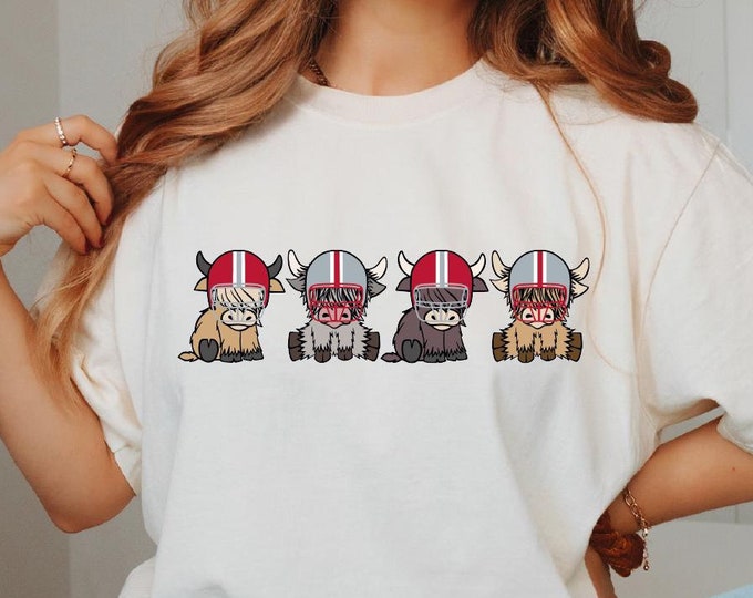Ohio Highland Cow Football Shirt, Highland Cow Football Shirt, Ohio Football T-shirt, Ohio Shirt, Sunday Football Shirts, Game Day Shirt