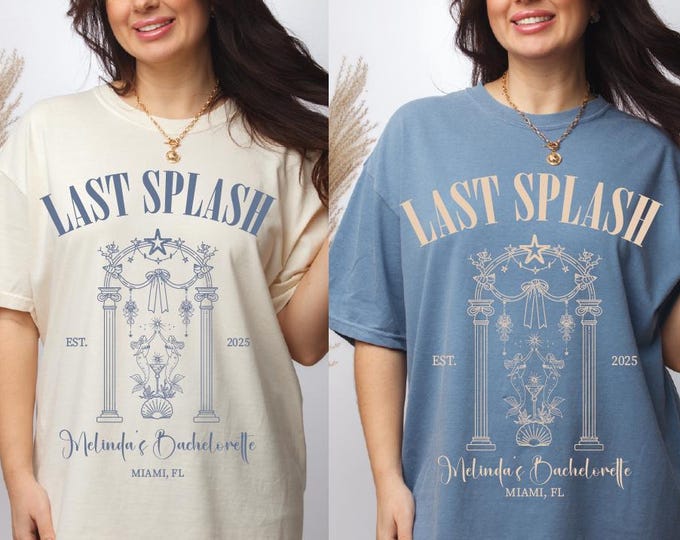 Last Splash Bachelorette Shirts, Mermaid Coctail Bachelorette Comfort Colors Tee, Beach Coastal Bridal Party, Tropical Bach, Mermaid Bride