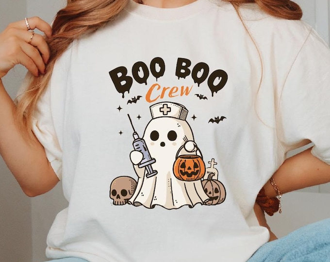 Halloween Nurse Shirt, Boo Boo Crew Shirt, Halloween Nursing Shirt, Funny Halloween T-Shirt, Cute Nurse Sweater, Ghost Nurse Tees,Nurse Team