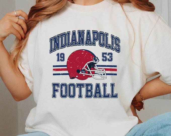 Comfort Colors Vintage Indianapolis Football Shirt, Indianapolis Football Shirt, Retro Indianapolis Football Gift, Indianapolis Game Day