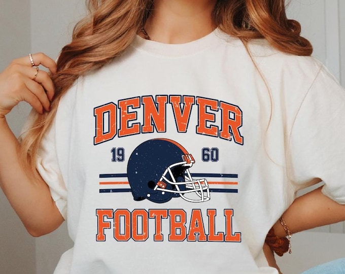 Denver Football Vintage Style Comfort Colors T-Shirt, Retro Denver Football Shirt, Denver Footbal Fans Gift T-shirt, Denver Sunday Football