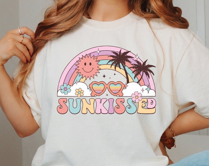Retro Sunkissed Shirt, Cute Summer Shirt For Women, Sunkissed Tshirt, Sunkissed Beachy T-Shirt, Beach Tshirt, Trendy Summer, Gift for Her