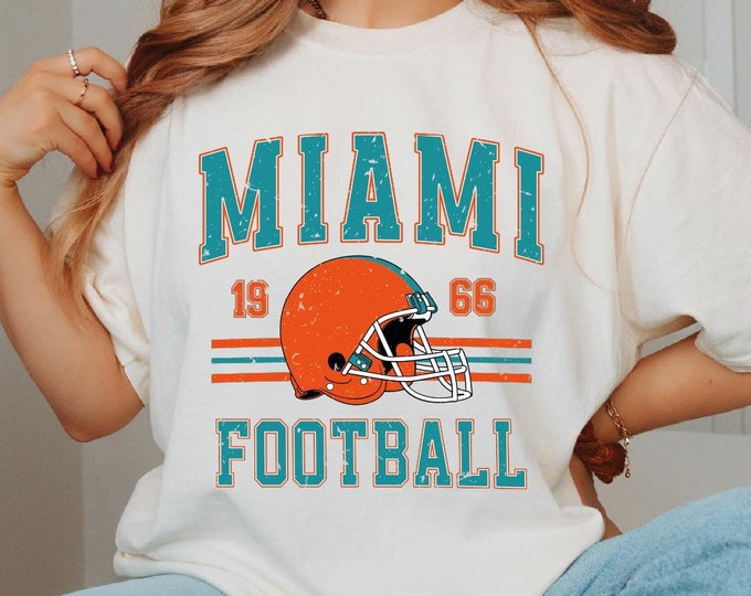 Comfort Colors Miami Football Shirt, Distressed Miami Football Shirt, Vintage Style Miami Football Shirt, Miami Shirt, Sunday Football Shirt
