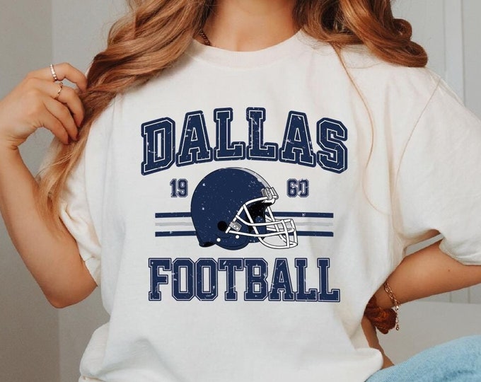 Retro Dallas Football Shirt, Dallas Football Fan Gift, Football Game Day Shirt, Trendy Dallas Shirt, Vintage Cowboys T-shirt, Gifts for Him