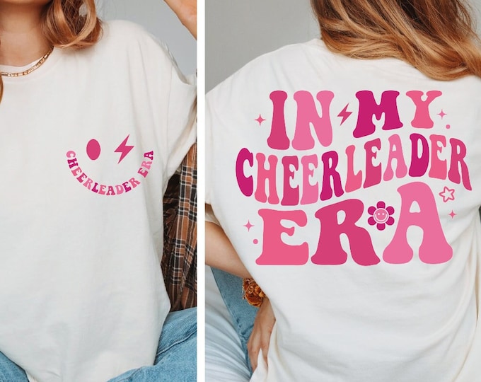 In My Cheerleader Era Shirt, Comfort Colors Cheerleader Shirt, Back To School Kids, Custom Cheer Shirt, Cheerleader Gift, Dance Shirt, BP