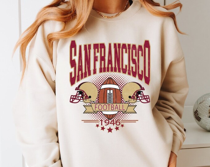 San Francisco Football Sweatshirt, Unisex San Francisco Football Sweatshirt, Vintage Style San Francisco Football Shirt, Sunday Football