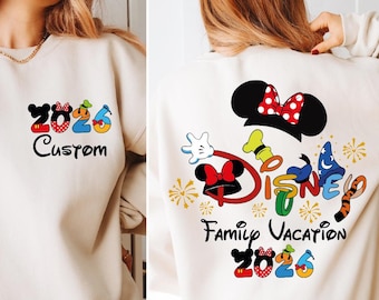 Disney 2026 Family Vacation Sweatshirt, Disney Vacation 2026 Sweater, Disneyland Family Trip Hoodie, Custom Mickey Minnie Trip Sweatshirt,BP