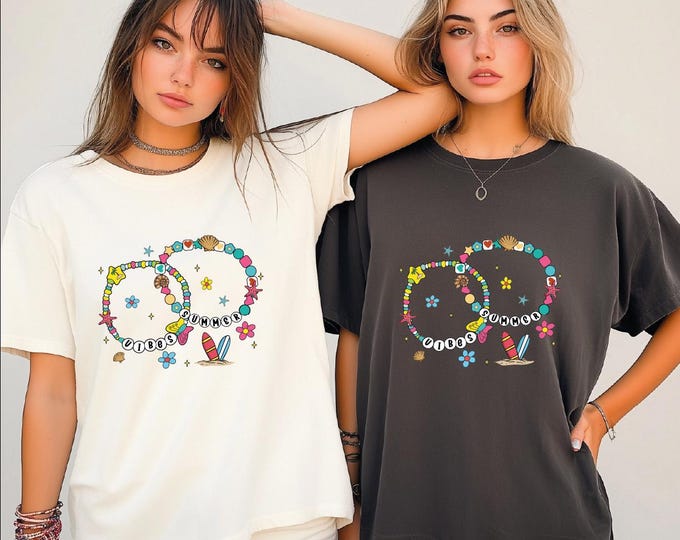 Summer Vibes Friendship Bracelet Comfort Colors Shirt, Field Day 2025 Shirt, Summer Vibes Shirt, Girls Summer Shirt, Summer Break Shirt