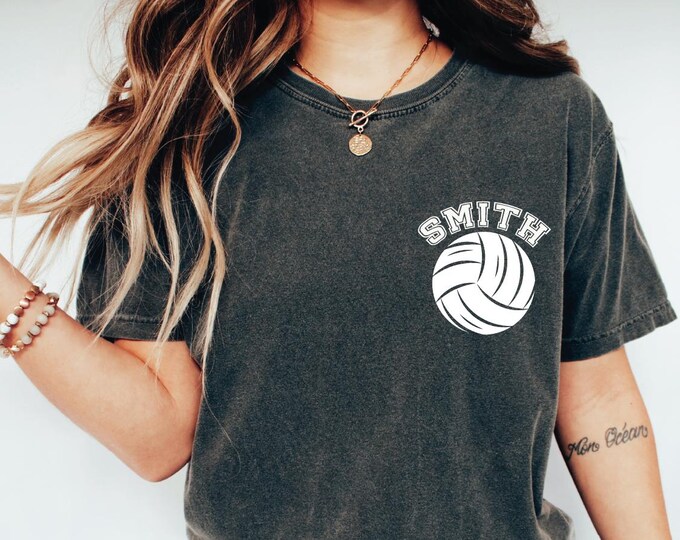Comfort Colors Volleyball Shirt, Custom Volleyball Shirt, Volleyball Mom Shirt, Custom Volleyball Name Shirt, Custom Volleyball Player Name