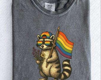 Comfort Colors Raccoon Pride LGBT Shirt: Gay Queer Support