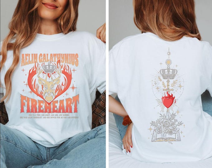 Aelin Galathynius Fireheart Shirt, Throne Of Glass Fan Two-Sided Shirt, Kingsflame The Thirteen Shirt, Throne of Glass Merch, Book Love, BP