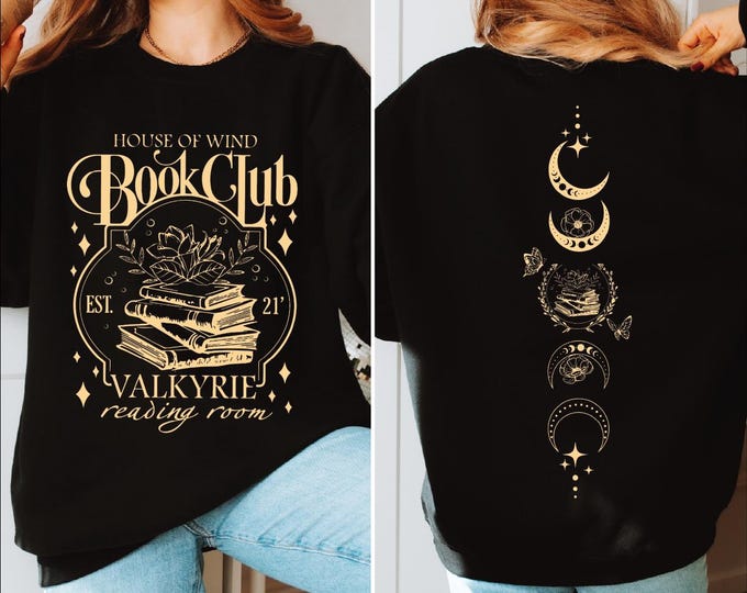 Vintage House Of Wind Book Club Sweatshirt, Valkyrie Reading Room Sweater, Night Court Sarah J Maas Hoodie, Acotar Book Club, Book Lover, BP