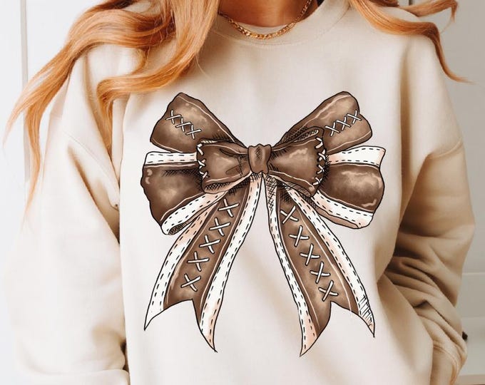Cute Football Mama Sweatshirt, Gift For Football Mom, Football Lover Hoodies With Bows, Touchdown Season Sweater Gift, Team Player Jersey