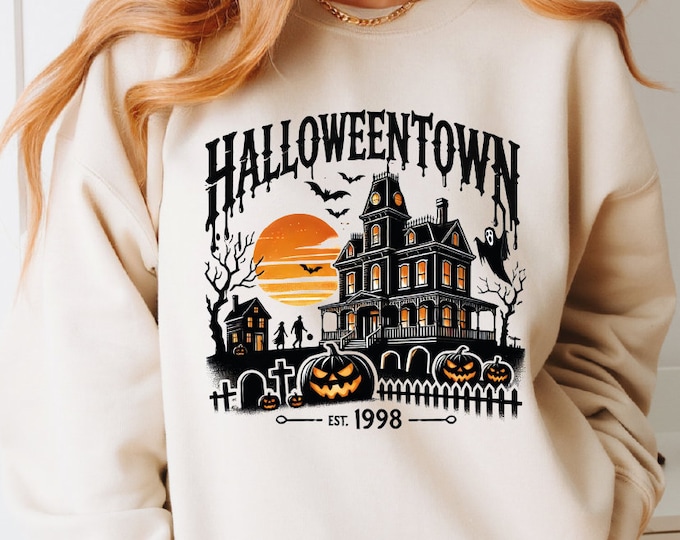 Halloweentown Est 1998 Sweatshirt, Halloweentown Sweatshirt, Retro Halloweentown Hoodie, Halloweentown University Sweater,Halloweentown Gift