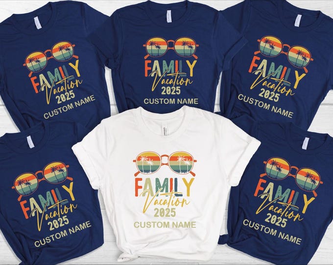 Family Vacation 2025 Custom Trip Shirt, Retro Family Vacation 2025 Comfort Colors Shirt, Custom Family Vacation Shirts, 2025 Family Vacation