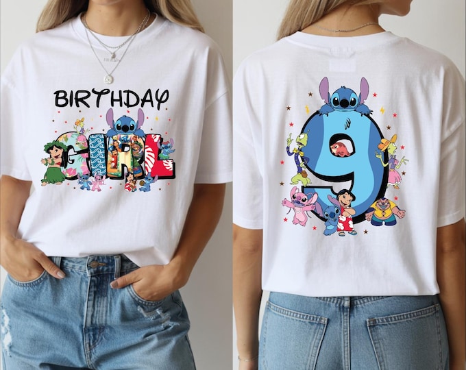 Custom Disneyworld Stitch Kids Birthday Shirts, Stitch Birthday Girl Shirt, Stitch Birthday Boy Shirt, Stitch Custom Birthday Kids Age, BP