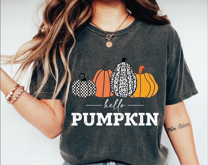 Hello Pumpkin Shirt, Fall Pumpkin Shirt, Womens Fall T Shirt, Pumpkin Patch Shirt, Womens Pumpkin Shirt, Hello Pumpkin T Shirt, Autumn Shirt