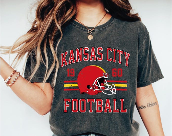 Comfort Colors Kansas City Football Shirt, Trendy Kansas Football Fan Shirt, Vintage Popular Kansas City Fan Tee, Kansas Game Day Shirt